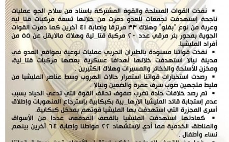 الجيش: تدمير 29 مركبة قتالية وهلاك أكثر من 85 من المليشيا في دارفور 