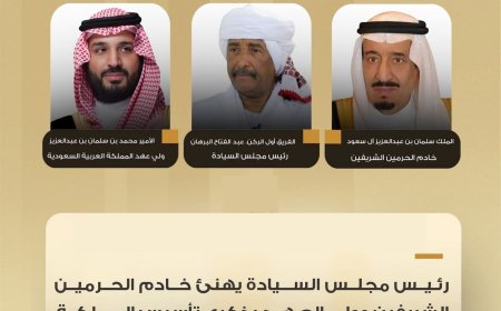 البرهان يهنئ خادم الحرمين الشريفين وولي العهد بذكرى تأسيس المملكة